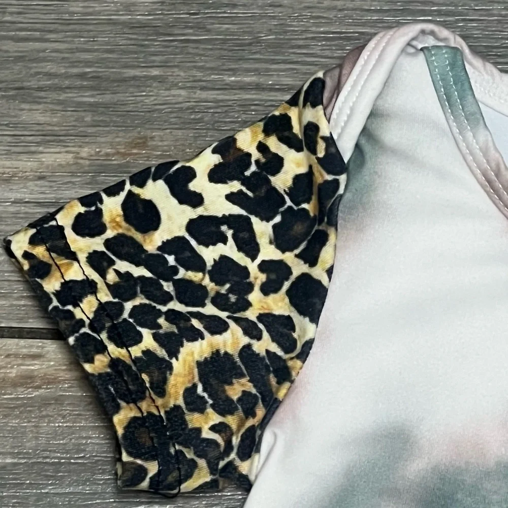 Ily Lily Boutique Romper 6-9 months Leopard & Tye Die One Piece Outfit Snaps